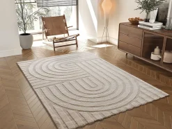 Tapis intérieur ATTICGO blanc rectangulaire scandinave 80x150 cm SNOWY