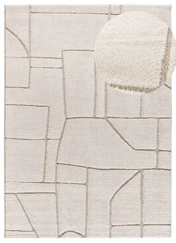 Tapis intérieur ATTICGO blanc rectangulaire scandinave avec relief 160x230 cm DIENA
