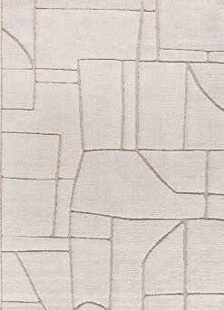 Tapis intérieur ATTICGO blanc rectangulaire scandinave avec relief 160x230 cm DIENA