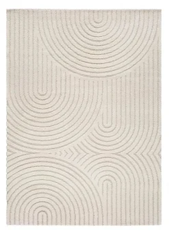 Tapis intérieur ATTICGO blanc rectangulaire scandinave avec relief 200x290 cm LINA