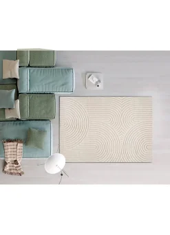 Tapis intérieur ATTICGO blanc rectangulaire scandinave avec relief 200x290 cm LINA