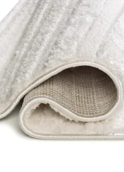 Tapis intérieur ATTICGO blanc rectangulaire géométrique avec relief 64x120 cm JUNO