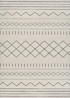 Tapis intérieur ATTICGO blanc rectangulaire éthnique 140x200 cm AKKA