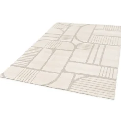 Tapis intérieur ATTICGO blanc rectangulaire scandinave 120x170 cm SNOWY