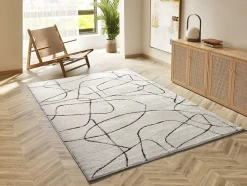 Tapis intérieur ATTICGO blanc rectangulaire géométrique 140x200 cm BLANCHE