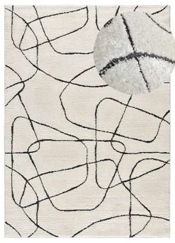 Tapis intérieur ATTICGO blanc rectangulaire géométrique 140x200 cm BLANCHE