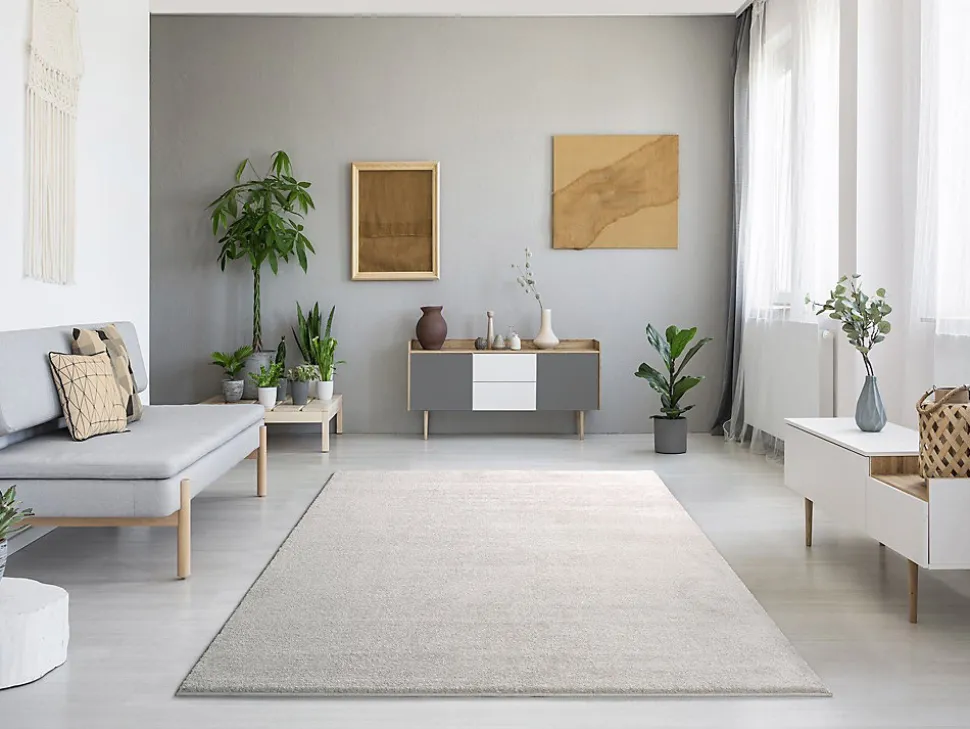 Tapis intérieur ATTICGO blanc rectangulaire uni 140x200 cm MONTANA