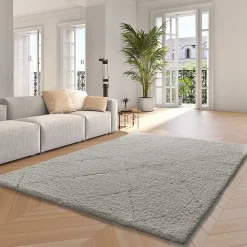 Tapis intérieur ATTICGO blanc rectangulaire shaggy 60x120 cm ATESA
