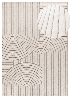 Tapis intérieur ATTICGO blanc rectangulaire scandinave avec relief 80x150 cm DIENA