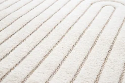 Tapis intérieur ATTICGO blanc rectangulaire scandinave avec relief 80x150 cm DIENA
