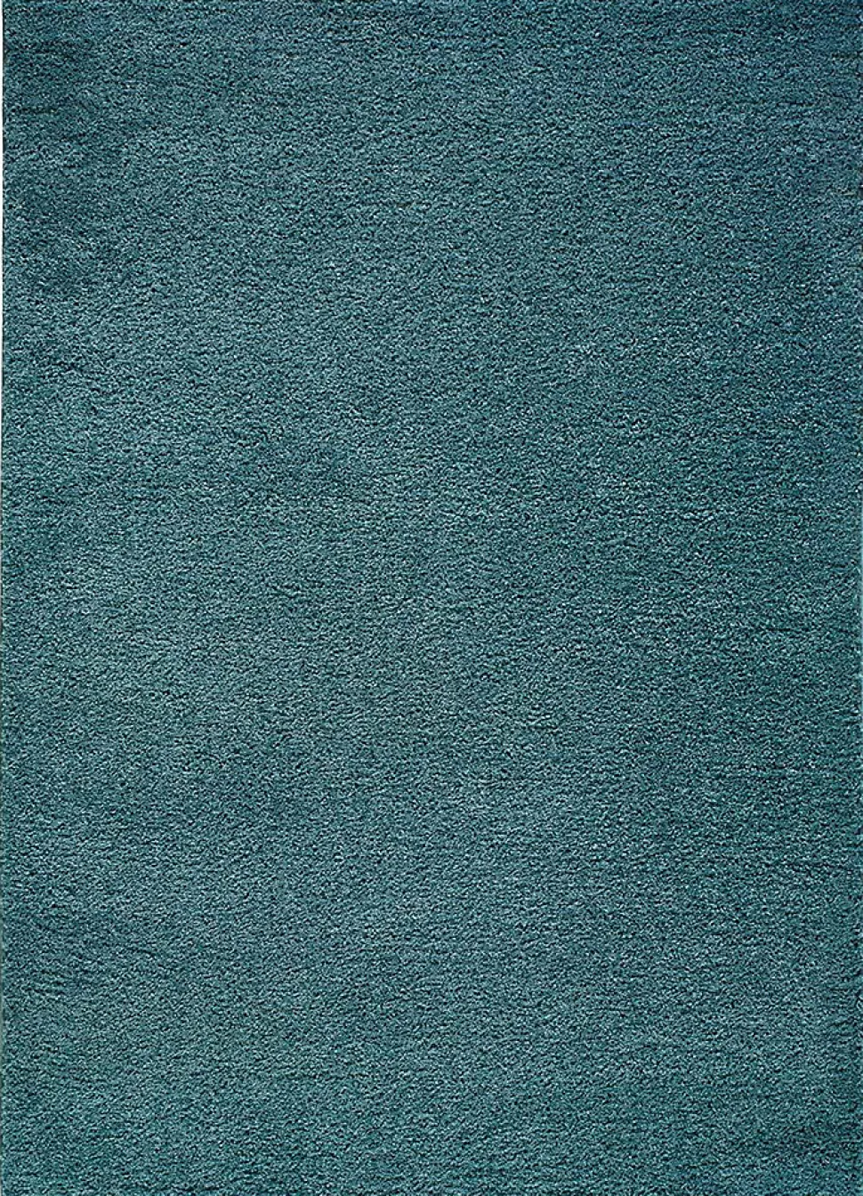 Tapis intérieur ATTICGO bleu rectangulaire shaggy uni 160x230 cm ATLAS