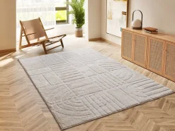 Tapis intérieur ATTICGO blanc rectangulaire géometrique 140x200 cm BLANCHE