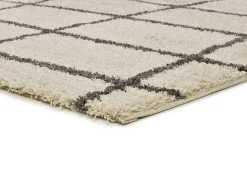 Tapis intérieur ATTICGO blanc rectangulaire shaggy scandinave 133x190 cm ATLAS