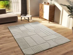 Tapis intérieur ATTICGO blanc rectangulaire scandinave 160x230 cm SNOWY