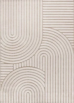 Tapis intérieur ATTICGO blanc rectangulaire scandinave avec relief 120x170 cm DIENA
