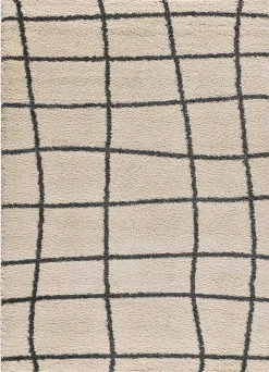 Tapis intérieur ATTICGO blanc rectangulaire shaggy scandinave 160x230 cm ATLAS