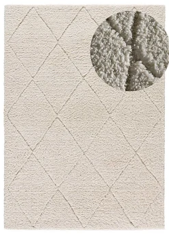 Tapis intérieur ATTICGO blanc rectangulaire shaggy 160x230 cm ATESA