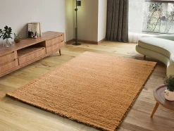Tapis intérieur ATTICGO camel rectangulaire shaggy uni 160x230 cm ATLAS