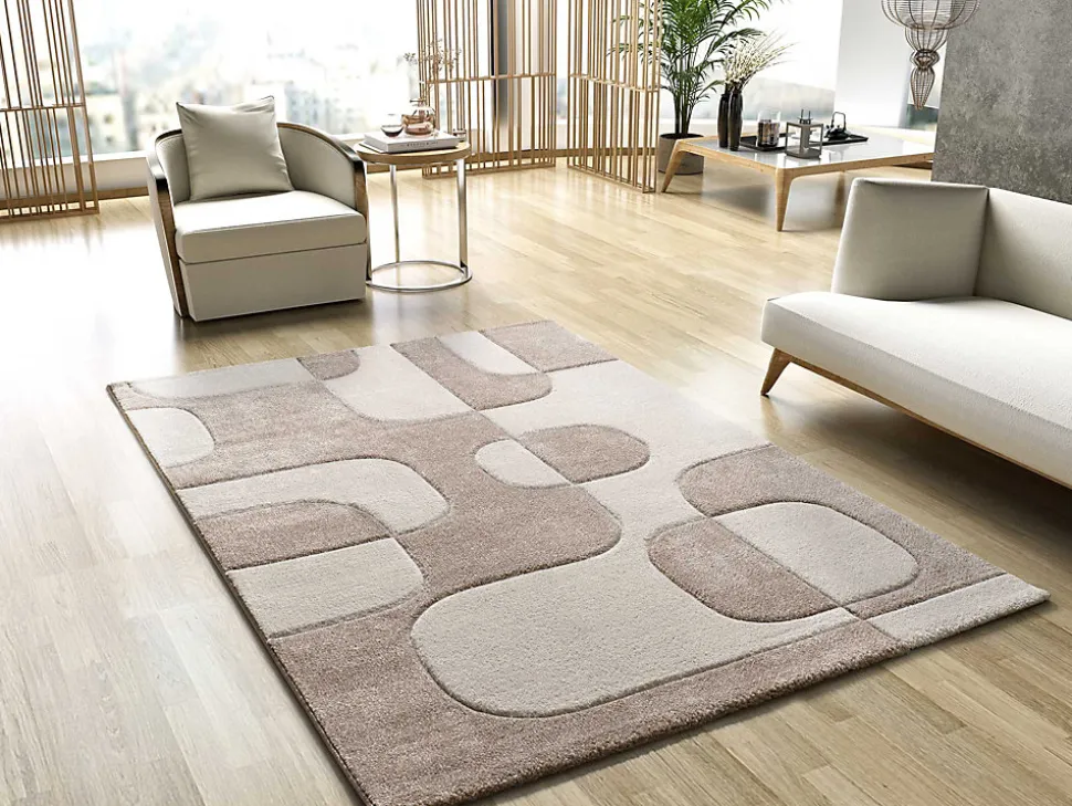 Tapis intérieur ATTICGO crème rectangulaire géométrique 200x290 cm LENA