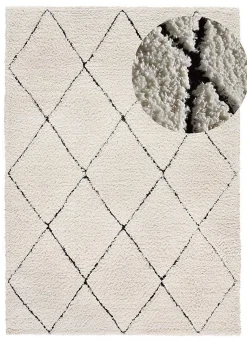 Tapis intérieur ATTICGO crème rectangulaire shaggy 120x170 cm ATESA