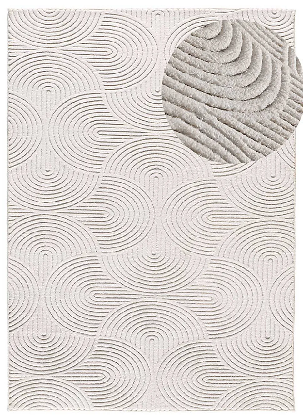 Tapis intérieur ATTICGO crème rectangulaire géometrique avec relief 160x230 cm ESTILO