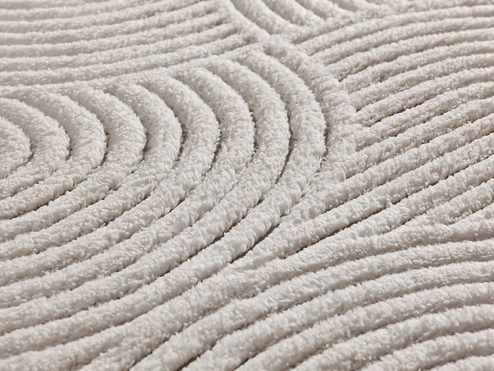 Tapis intérieur ATTICGO crème rectangulaire géometrique avec relief 160x230 cm ESTILO