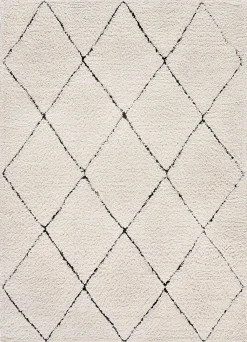 Tapis intérieur ATTICGO crème rectangulaire shaggy 60x120 cm ATESA