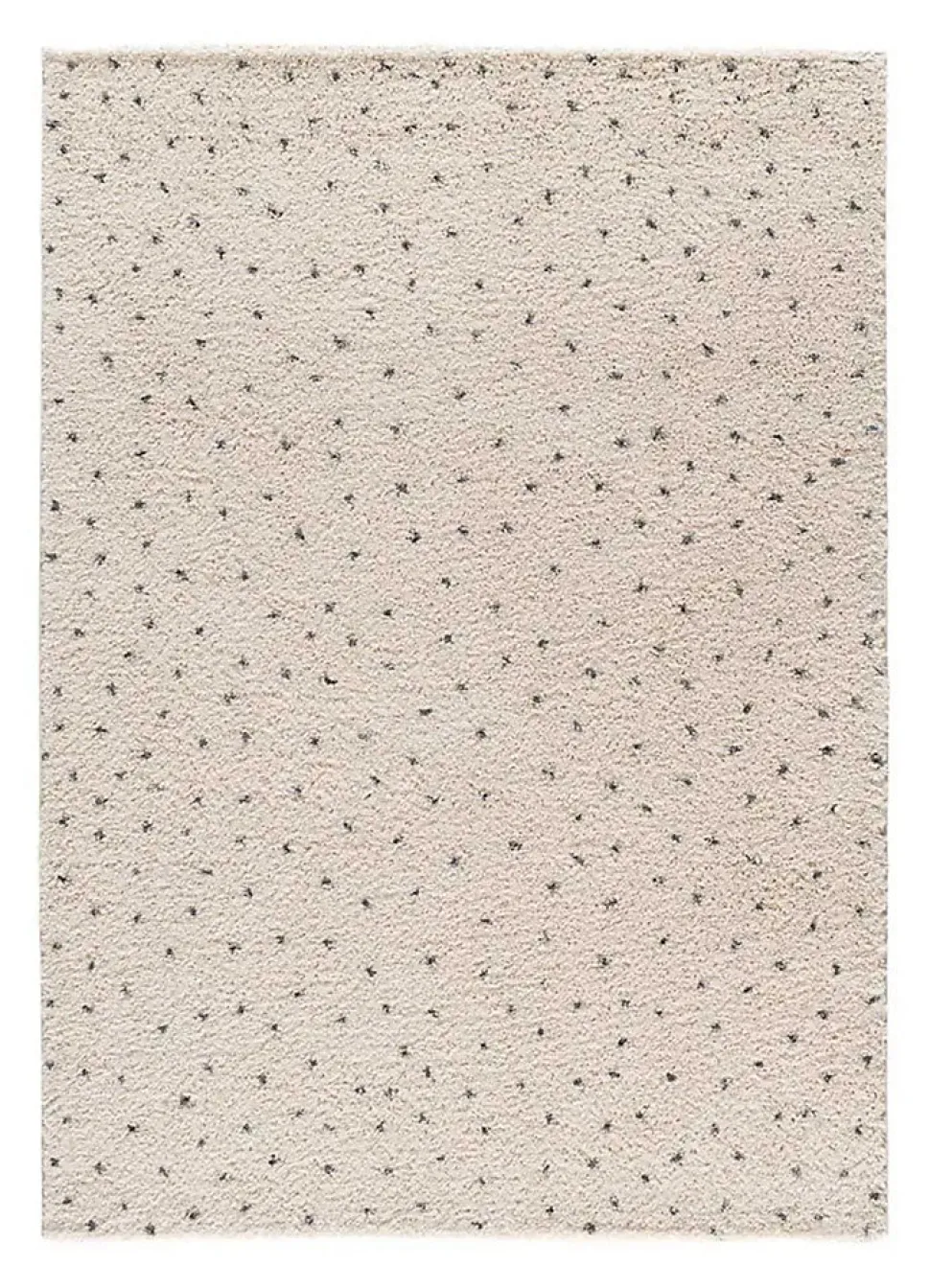 Tapis intérieur ATTICGO crème / noir rectangulaire shaggy moderne 120x180 cm LUSH