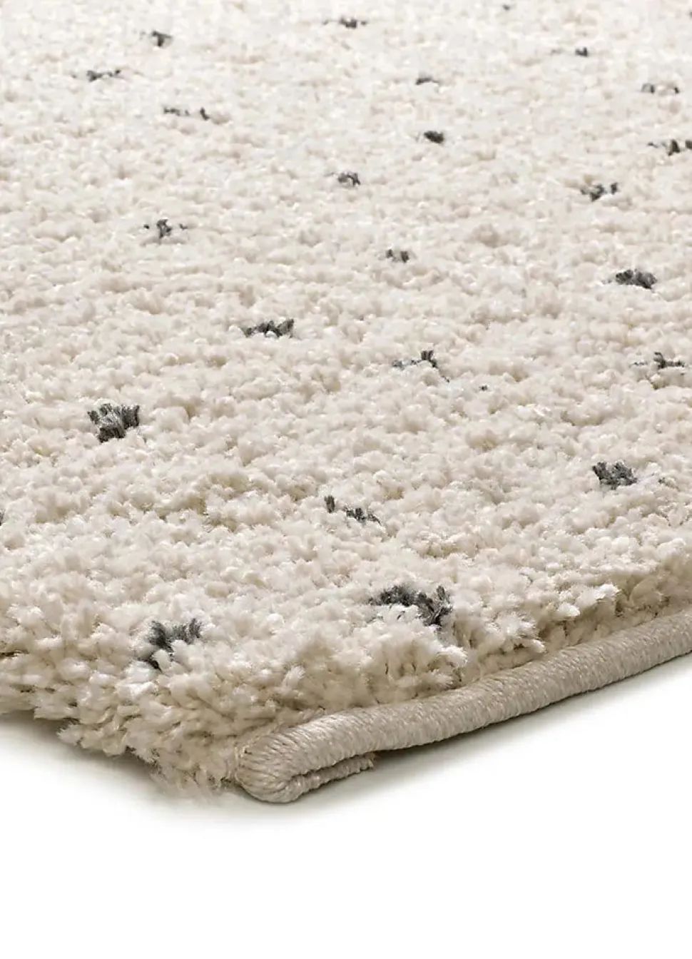 Tapis intérieur ATTICGO crème / noir rectangulaire shaggy moderne 120x180 cm LUSH