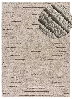Tapis intérieur ATTICGO crème rectangulaire shaggy 160x230 cm ATESA