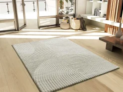 Tapis intérieur ATTICGO crème rectangulaire géometrique avec relief 120x170 cm VERONA