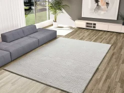 Tapis intérieur ATTICGO crème rectangulaire géometrique avec relief 200x290 cm ESTILO