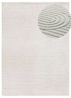 Tapis intérieur ATTICGO crème rectangulaire géometrique avec relief 200x290 cm ESTILO