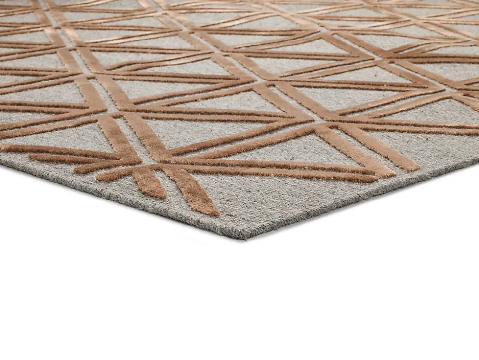Tapis intérieur ATTICGO cuivre rectangulaire géométrique 120x170 cm LANA