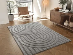 Tapis intérieur ATTICGO gris rectangulaire scandinave 80x150 cm SNOWY