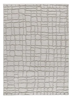 Tapis intérieur ATTICGO gris rectangulaire scandinave avec relief 64x120 cm JUNO