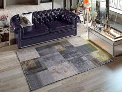 Tapis intérieur ATTICGO gris rectangulaire abstrait 140x200 cm NEILA
