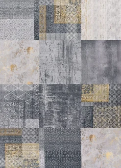 Tapis intérieur ATTICGO gris rectangulaire abstrait 140x200 cm NEILA
