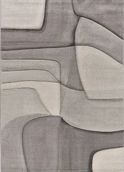 Tapis intérieur ATTICGO gris rectangulaire abstrait 140x200 cm MEDEL