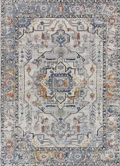Tapis intérieur ATTICGO gris rectangulaire vintage 140x200 cm MABEL