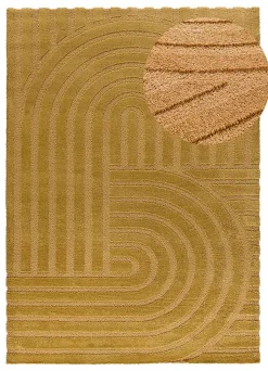 Tapis intérieur ATTICGO moutarde rectangulaire scandinave 80x150 cm SNOWY