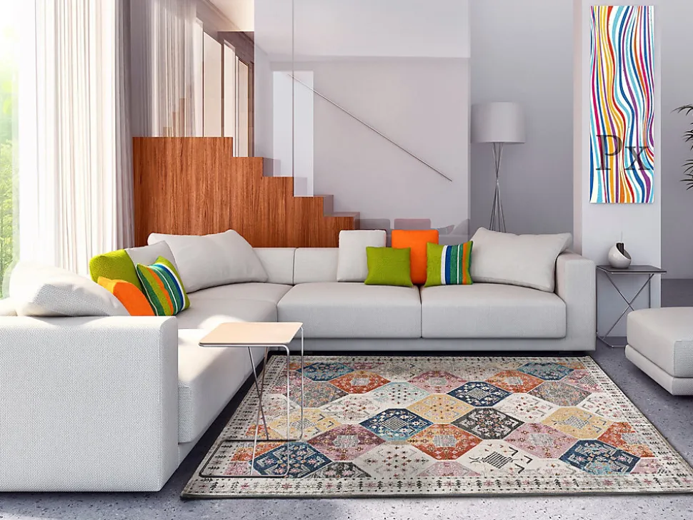 Tapis intérieur ATTICGO multicolore rectangulaire éthnique 140x200 cm MIRVA