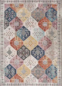 Tapis intérieur ATTICGO multicolore rectangulaire éthnique 140x200 cm MIRVA