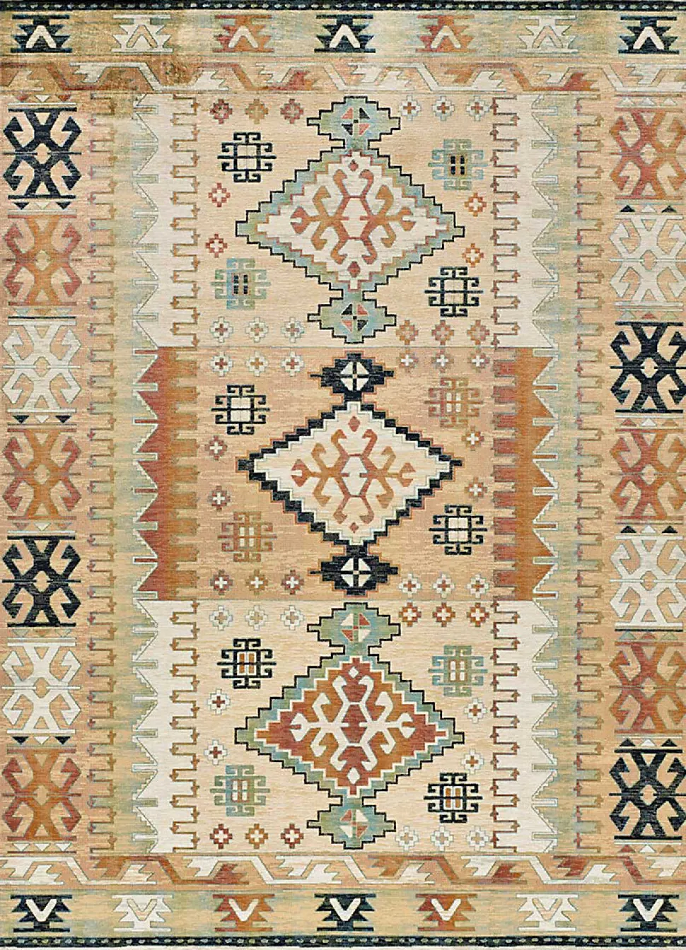 Tapis intérieur ATTICGO multicolore rectangulaire éthnique 95x140 cm ANTALIA