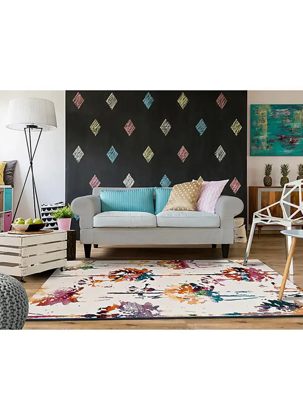 Tapis intérieur ATTICGO multicolore rectangulaire ethnique 140x200 cm KATRINA