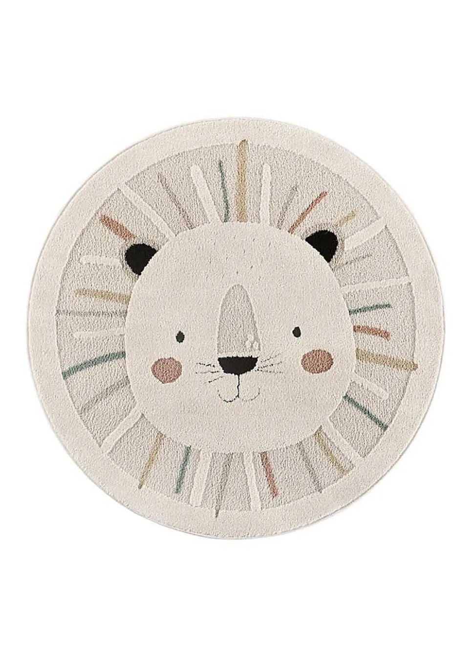 Tapis intérieur ATTICGO multicolore rond enfant lion diam.120 cm CLOWN
