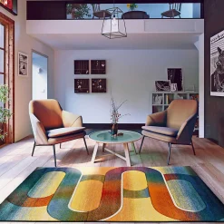 Tapis intérieur ATTICGO multicolore rectangulaire géométrique 160x230 cm SYBIL