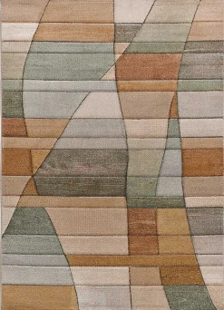 Tapis intérieur ATTICGO multicolore rectangulaire abstrait 80x150 cm SORA