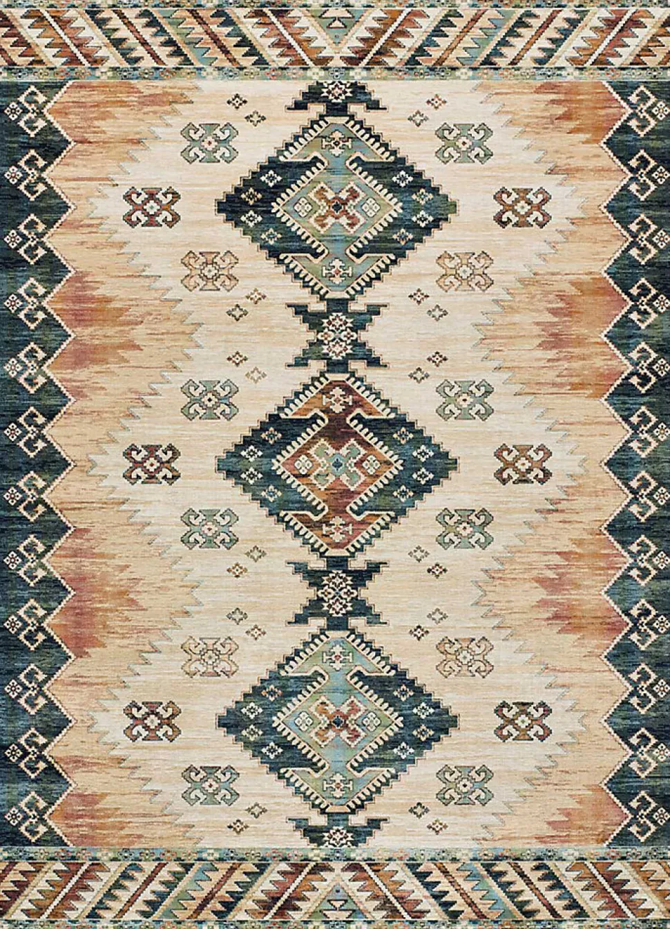 Tapis intérieur ATTICGO multicolore rectangulaire éthnique 135x195 cm ANTALIA