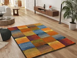 Tapis intérieur ATTICGO multicolore rectangulaire géométrique 140x200 cm SYBIL